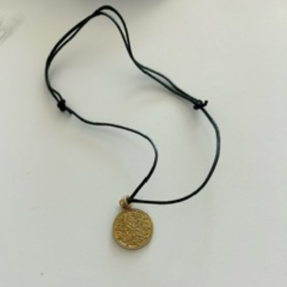 Gold and String Necklace